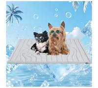 Jeeeun 2025 New Large Dog Cooling Mat - Portable & Washable Pet Cool Pad for Home & Outdoor, Non-Slip Keep Cooling Bed for Dogs & Cats (Gray,Medium)