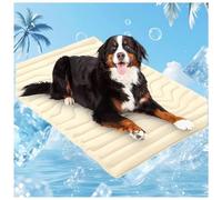 Jeeeun 2025 New Large Dog Cooling Mat - Portable & Washable Pet Cool Pad for Home & Outdoor, Non-Slip Keep Cooling Bed for Dogs & Cats (Off-White,X-Large)