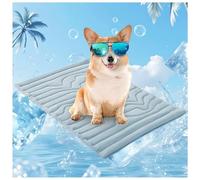 Jeeeun 2025 New Large Dog Cooling Mat - Portable & Washable Pet Cool Pad for Home & Outdoor, Non-Slip Keep Cooling Bed for Dogs & Cats (Blue,Large)
