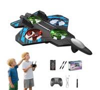 Jeeeun 2026 Upgraded RC Stunt Fighter Jet with 360° Flips, LED Lights and Foam Body, Easy-Handling RC Aircraft for Outdoor Flying (Blue)