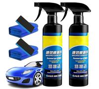 Jeeeun 3 in 1 Car Coating Spray, Quick Effect Coating Agent, Waterless Wash Wax Polish, Hydrophobic Spray with Nano Technology for High Gloss Shine & Long Lasting Paint Protection, 17.6 oz (2PC)