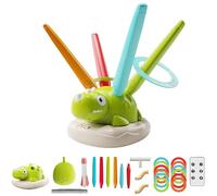 Jeeeun 3 In 1 Dinosaur Rocket Launcher, Ring Toss & Musical Jumping Toy, Indoor & Outdoor Sports Toys with Remote Control