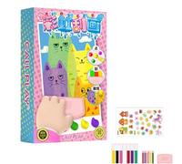 Jeeeun 35 Pieces DIY Rainbow Scratch Art, Squeegee Art Kids Paint Kit, Abstract Art Painting Kit, Rainbow Childrens Painting Crafts Creativity Set (1pcs)