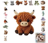 Jeeeun 3d Beaded Animal Kit, Tiny 3d Beaded Animal Diy Craft Kit With Colorful Beads And Instructions For Adults Teens Beginners (#D)