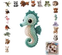 Jeeeun 3d Beaded Animal Kit, Tiny 3d Beaded Animal Diy Craft Kit With Colorful Beads And Instructions For Adults Teens Beginners (#M)