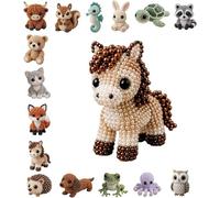 Jeeeun 3D Beaded Animal Kit, Tiny DIY Animal Beading Craft Set for Adults Teens & Beginners, Cute Handmade Bead Art for Relaxing Creative Moments & Thoughtful Gifts (#E)
