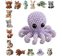 Jeeeun 3D Beaded Animal Kit, Tiny DIY Animal Beading Craft Set for Adults Teens & Beginners, Cute Handmade Bead Art for Relaxing Creative Moments & Thoughtful Gifts (#D)