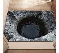 Jeeeun 3D Optical Illusion Rug Area Carpet, Vortex Tunnel Hole Design, Soft Low-Pile Floor Decor for Living Room, Bedroom, Hallway Runner, Multiple Sizes (L,11.81 × 15.75 in)