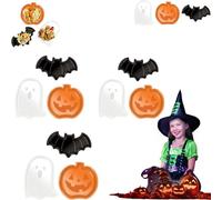 Jeeeun 3pcs Halloween Ghost Serving Tray, Halloween Pumpkin Bat Snack Plates for Trick or Treat, Party Ghost Serving Tray for Dessert, Fruit,Candy (9pcs)