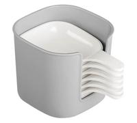 Jeeeun 7 pcs Dipping Sauce Plate & Holder Set, Dipping Bowls Sets, Including 6 Counts Seasoning Dish with Storage Box for Parties, Picnics