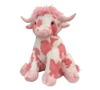 Jeeeun Adorable Pink Highland Cow Plush, Realistic Highland Cows Plush Figure for Valentines Day Gift (Style C)