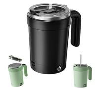 Jeeeun Automatic Magnetic Stirring Cup - Upgraded Automatic Magnetic Self Stirring Coffee Mug with Lid, 13.5 Oz Rechargeable Travel Mug, Gift for Coffee Lovers. (Black)