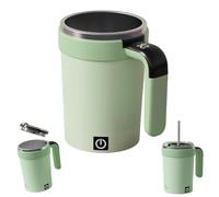 Jeeeun Automatic Magnetic Stirring Cup - Upgraded Automatic Magnetic Self Stirring Coffee Mug with Lid, 13.5 Oz Rechargeable Travel Mug, Gift for Coffee Lovers. (Green)