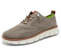 Jeeeun Breeze Shoes for Men Lightweight Comfortable Breathable Both Stylish and Functional (Khaki,EU 46)
