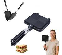 Jeeeun Camping Sandwich Maker, 2025 Upgrade Camping Sandwich Toaster, Aluminum Double Sided Multifunctional Toastie Maker with Heat-Resistant Handles for Home, Kitchen, Breakfast (1pcs)