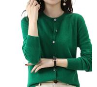 Jeeeun Cashmere Cardigans for Women, Cashmere Cardigan, Crochet Sweaters for Women (Medium,Green)