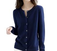 Jeeeun Cashmere Cardigans for Women, Cashmere Cardigan, Crochet Sweaters for Women (Small,Navy Blue)