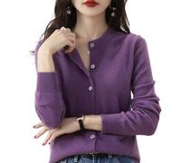 Jeeeun Cashmere Cardigans for Women, Cashmere Cardigan, Crochet Sweaters for Women (X-Large,Purple)