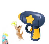 Jeeeun Cat Fetch Toy Launcher with 5 Flying Propellers, Interactive Cat Toy for Chasing, Training, Exercise (Dark Blue)