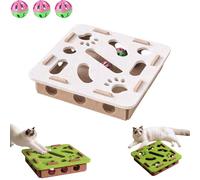 Jeeeun Cat Scratch Puzzle Enrichment Box - Cat Nail File Enrichment Box, Pets Scratch Puzzle Case, Self Play, Fun Exercise Hide Seek for Bored Cats (Camel,Square)