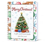 Jeeeun Christmas Gift Card Book, 10-Page Spiral Holiday Booklet (Tree White)
