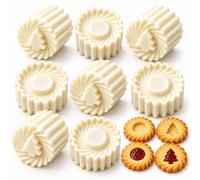 Jeeeun Christmas Tree Cookie Press, Double Ended Pastry Mold (8pcs) | Create tree-shaped and round jam centers with decorative pastry patterns for Christmas baking and everyday homemade treats.