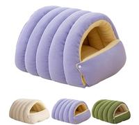 Jeeeun Cozy Monster Cat Bed, Warmth Cozy Comfort Plush Pet Cave with Removable & Washable Cushioned for Cat and Small Dog (Large,Purple)