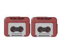 Jeeeun Creative Mini Tape Recorder Keychain, 2024 New Retro Tape Recorder Keychain, Recorder Tape Keychain (2pcs,Red)