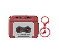 Jeeeun Creative Mini Tape Recorder Keychain, Mini Cassette Tape Recorder, Keychain Voice Recorder, Retro Keychain (1*Red)