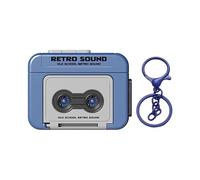 Jeeeun Creative Mini Tape Recorder Keychain, Mini Cassette Tape Recorder, Keychain Voice Recorder, Retro Keychain (1*Blue)