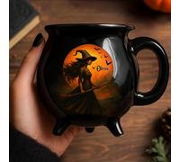 Jeeeun Custom Witch Cauldron Mug - Personalized Witch Cauldron Mug, Witches Halloween Cauldron Coffee Cup, Gothic Witches Coffee Mugs for Creative Horror Gifts for Besties, BFFs and Family (A)