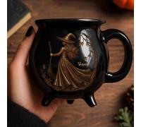 Jeeeun Custom Witch Cauldron Mug - Personalized Witch Cauldron Mug, Witches Halloween Cauldron Coffee Cup, Gothic Witches Coffee Mugs for Creative Horror Gifts for Besties, BFFs and Family (C)