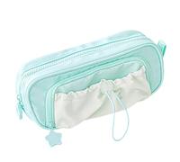 Jeeeun Cute Kawaii Pencil Case for Girls, Large Capacity Drawstring Pencil Pouch, Stationery Organizer for School, Office and Travel (Green)