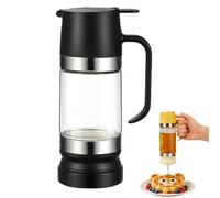 Jeeeun Dispensador De Miel Y Leche Condensada, Glass Honey Dispenser with Stand No Drip for Coffee and Tea Daily Use, Activities (Black)