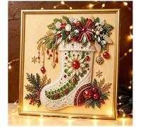 Jeeeun DIY Christmas Pearl Diamond Painting Art Kit with Frame for Adults and Beginners, Christmas Wall Decor (#B)