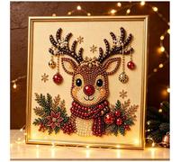 Jeeeun DIY Christmas Pearl Diamond Painting Art Kit with Frame for Adults and Beginners, Christmas Wall Decor (#E)