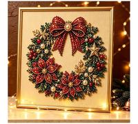 Jeeeun DIY Christmas Pearl Diamond Painting Art Kit with Frame for Adults and Beginners, Christmas Wall Decor (#A)