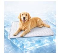 Jeeeun Dog Cooling Mat, Cooling Mat for Dogs with Cool-to-Touch Ice Silk, Washable Pet Mats for Crate, Sofa, Car and Indoor Outdoor (Gray,L - 27.6" x 21.7")