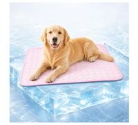 Jeeeun Dog Cooling Mat, Cooling Mat for Dogs with Cool-to-Touch Ice Silk, Washable Pet Mats for Crate, Sofa, Car and Indoor Outdoor (Pink,XXL - 59.1" x 39.4")