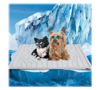 Jeeeun Dog Cooling Mat for Large Dogs & Cats, Thickened, Non-Slip, Foldable Pet Cooling Pad for Summer, Indoor & Outdoor Use (Gray,Large)
