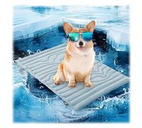 Jeeeun Dog Cooling Mat for Large Dogs & Cats, Thickened, Non-Slip, Foldable Pet Cooling Pad for Summer, Indoor & Outdoor Use (Blue,Large)