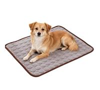 Jeeeun Dog Cooling Mat, Ice Silk Cooling Mat for Large Small Dogs Washable Non Slip Indoor Outdoor (Brown,X-Small)