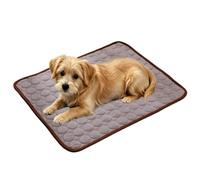 Jeeeun Dog Cooling Mat, Ice Silk Pet Cooling Mat for Large Small Dogs, Soft Washable Non Slip (Brown,Small)