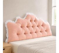 Jeeeun Dorm Headboard Pillow, College Dorm Room Bed Bolster Pillow (Peach Pink,39.4 x 21.7 x 3.9 in)