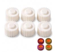 Jeeeun Double Ended Pastry Mold for Cookiesand Mooncakes (6pcs) | Two patterned ends shape fluted or spiral treats with a filling well; detachable ABS body for hand washing.