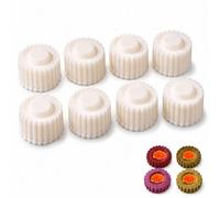 Jeeeun Double Ended Pastry Mold for Cookiesand Mooncakes (8pcs) | Two patterned ends shape fluted or spiral treats with a filling well; detachable ABS body for hand washing.
