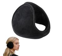 Jeeeun Ear Muffs for Winter - 4Pcs Fleece Behind the Head Ear Muffs for Men Women for Winter Outdoor Activities (Black,Fleece Lining)
