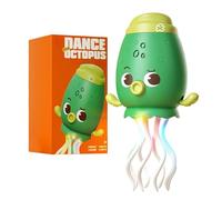 Jeeeun Electric Dancing Octopus Toy, Auto Crawling with Obstacle Sensor, LED Lights & Music, Smart Self-Navigating Toy for Kids Gift (Green)