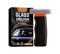 Jeeeun Glass Emulsion Cleaner, Handheld Oil Film Remover for Car Windshields Windows Mirrors, Clear Vision Windshield Cleaner with Cleaning Board & Brush (1PC)