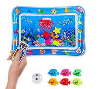 Jeeeun Glow Pad for Cats - Motion-Activated Water Mat with RGB Lights & Floating Fish, Thickened Splash Pad for Indoor Cat Play, Fun Cooling Activity Mat (1PCS)